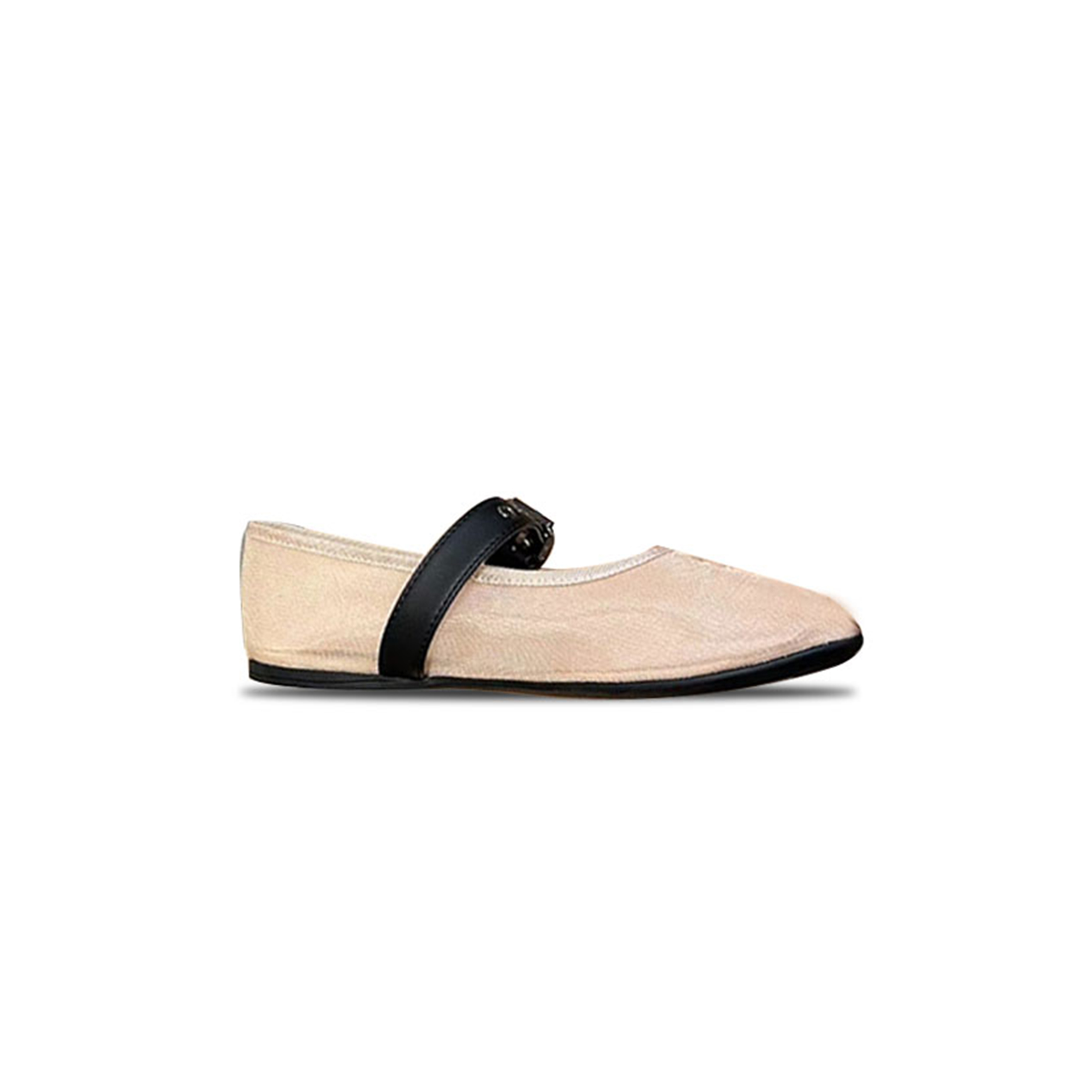 MIU MIU MESH MIXED COLORS ROUND-TOES SEWING WOMAN BALLET FLATS 